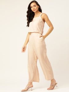 beige-viscose-Co-ord Set-ws-w-121bg