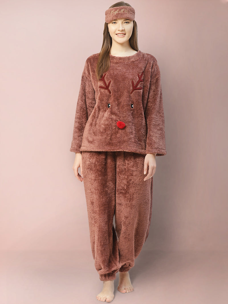 Women Solid Color Plush Fluffy Kangaroo Pocket Pullover Jogger Pants Home  Pajama Set | Pajama set, Red pajamas, Jogger pants